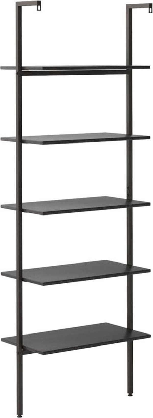 vidaXL Σκάλα Ράφι με 5 Ράφια, Μαύρη, 64x35x185 cm