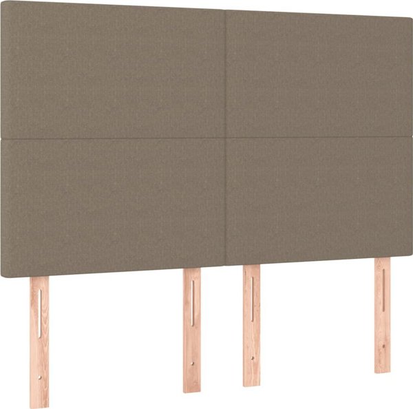 vidaXL Λουτζκο κοντινενταλ με στρωμα, taupe, υφασμα, 140x200 cm