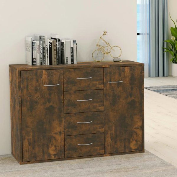 vidaXL Συρταριέρα καπνιστή δρυς, 88x30x65 cm, ξυλοπαράγωγο υλικό
