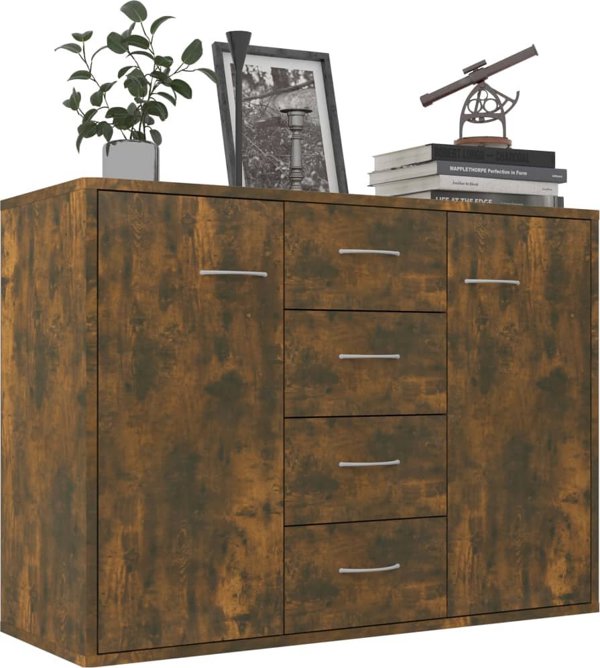 vidaXL Συρταριέρα καπνιστή δρυς, 88x30x65 cm, ξυλοπαράγωγο υλικό
