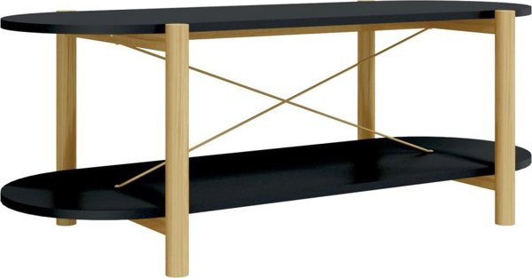 vidaXL Τραπεζάκι καφέ μαύρο, 110x48x40 cm, από ξυλώδες υλικό