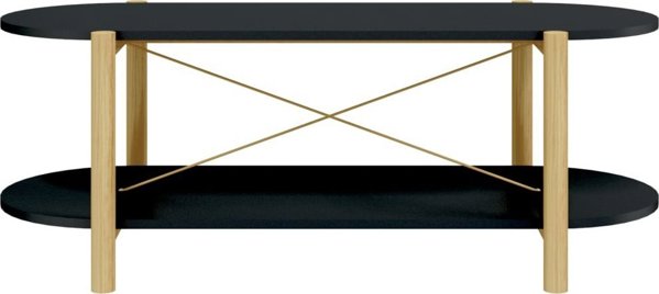 vidaXL Τραπεζάκι καφέ μαύρο, 110x48x40 cm, από ξυλώδες υλικό