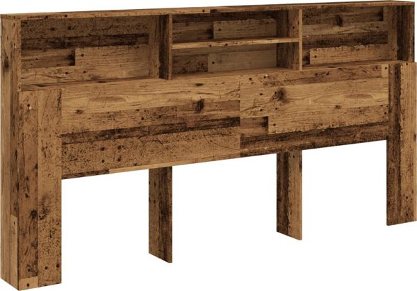 vidaXL Κεφαλάρι με Ράφια από Παλιό Ξύλο, 200x19x103,5 cm