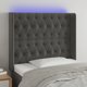vidaXL Ζαγλόουεκ για κρεβάτι με LED, σκούρο γκρι, 93x16x118/128 cm, βελούδο