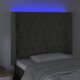 vidaXL Ζαγλόουεκ για κρεβάτι με LED, σκούρο γκρι, 93x16x118/128 cm, βελούδο