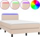 vidaXL Lozko kontynentalne z materacem i LED cappuccino 120x200cm