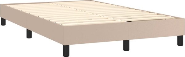 vidaXL Lozko kontynentalne z materacem i LED cappuccino 120x200cm