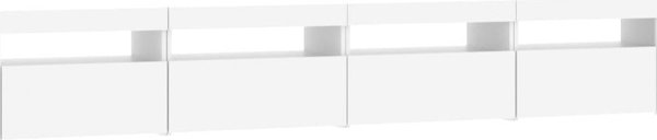 vidaXL Ντουλάπι για TV με φωτισμό LED, λευκό, 240x35x40 cm