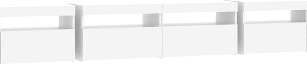 vidaXL Ντουλάπι για TV με φωτισμό LED, λευκό, 240x35x40 cm