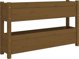 vidaXL Ζαρντινιέρα μελιτζανί καφέ, 112x25x66 cm, μασίφ πεύκο