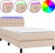 vidaXL Κρεβάτι Continental με Στρώμα και Φωτισμό LED, Cappuccino, 100x200 εκ.