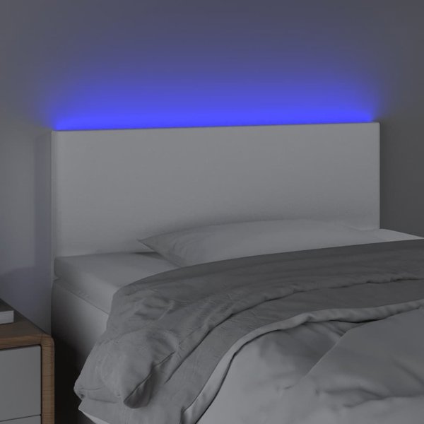 vidaXL Κεφαλάρι κρεβατιού με LED λευκό 80x5x78/88 cm συνθετικό δέρμα