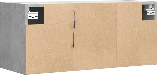 vidaXL Scienna szafka TV z LED, szarosc betonu, 80x31x35 cm
