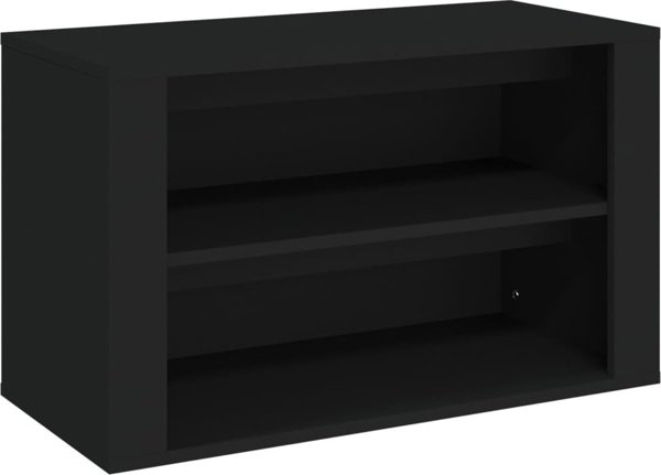 vidaXL Ράφι παπουτσιών μαύρο 75x35x45 cm ξυλώδες υλικό
