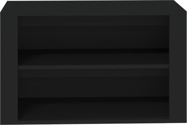 vidaXL Ράφι παπουτσιών μαύρο 75x35x45 cm ξυλώδες υλικό