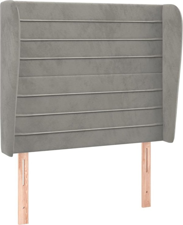 vidaXL Κεφαλάρι uszak ανοιχτό γκρι 103x23x118/128 εκ. βελούδο