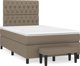 vidaXL Κρεβάτι Continental με στρώμα, taupe, ύφασμα, 120x200 εκ
