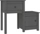 vidaXL vidaXL Szafki nocne, 2 szt, szare 79,5x38x65,5 cm, lite drewno sosnowe