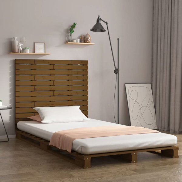 vidaXL Κεφαλάρι κρεβατιού, μελί καφέ, 106x3x91,5 εκ, ξύλο πεύκου