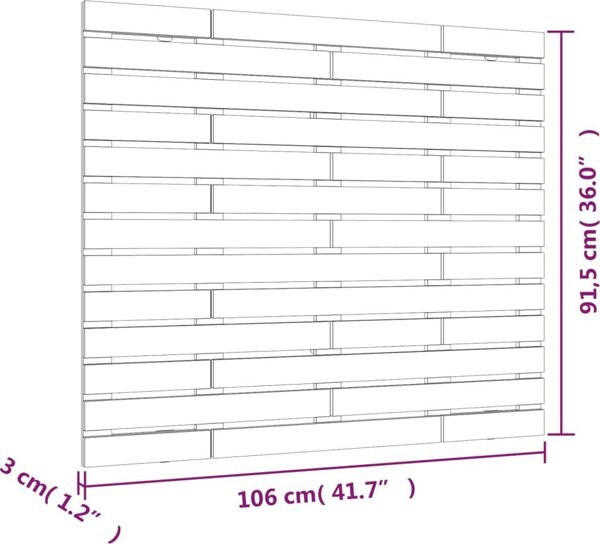 vidaXL Κεφαλάρι κρεβατιού, μελί καφέ, 106x3x91,5 εκ, ξύλο πεύκου