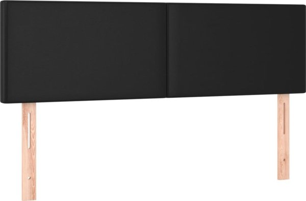 vidaXL Προσκέφαλα για κρεβάτι, 2 τεμ., μαύρο, 72x5x78/88 cm, τεχνητό δέρμα