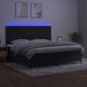 vidaXL Κρεβάτι κοντινεντάλ με στρώμα και LED, μαύρο βελούδο 200x200cm