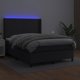 vidaXL Κρεβάτι Continental με στρώμα και LED, μαύρο συνθετικό δέρμα 140x200 cm