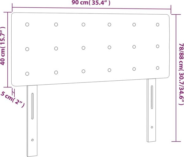 vidaXL Μπλε Υφασμάτινο Κεφαλάρι Κρεβατιού, 90x5x78/88 εκ