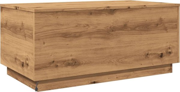 vidaXL Τραπεζάκι καφέ με LED φωτισμό, artisan δρυς, 90x50x40 εκ