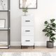 vidaXL Ντουλάπι, λευκό γυαλιστερό, 34,5x34x90 εκ, ξυλώδες υλικό