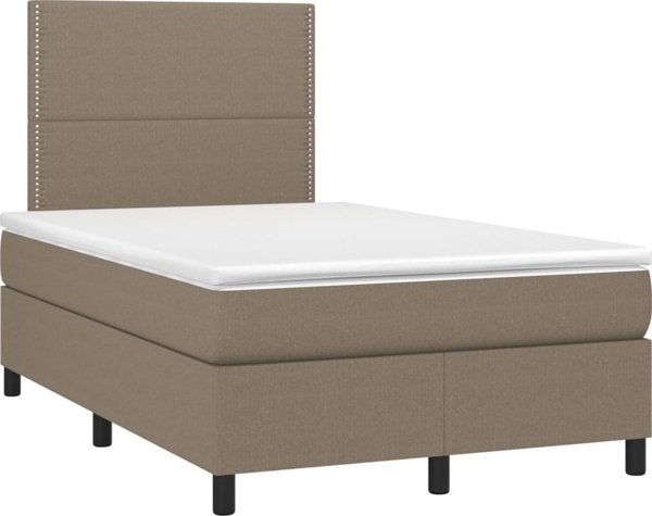 vidaXL Louvre Continental Κρεβάτι με Στρώμα, Taupe, Ύφασμα, 120x200 cm