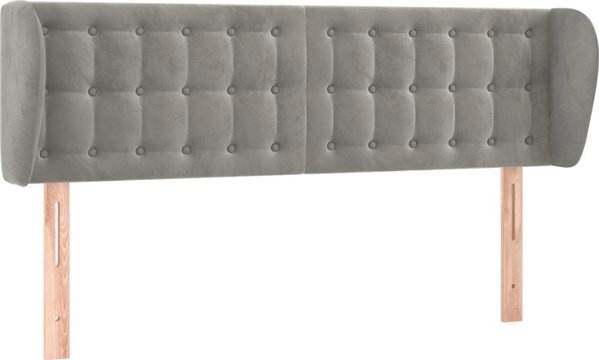 vidaXL Υποστήριγμα Κεφαλής Uszak, Ανοιχτό Γκρι, 147x23x78/88 cm, Βελούδο