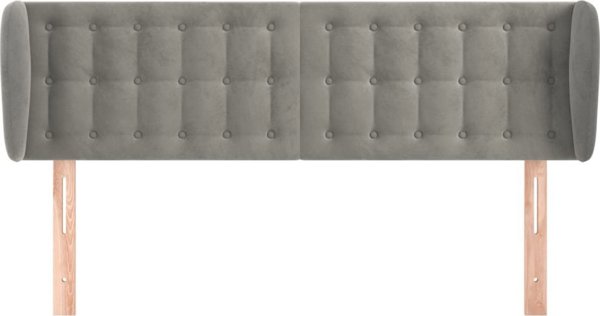 vidaXL Υποστήριγμα Κεφαλής Uszak, Ανοιχτό Γκρι, 147x23x78/88 cm, Βελούδο