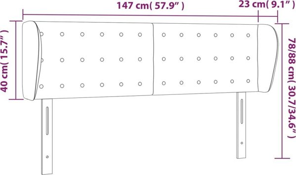 vidaXL Υποστήριγμα Κεφαλής Uszak, Ανοιχτό Γκρι, 147x23x78/88 cm, Βελούδο