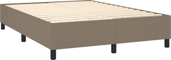 vidaXL Κοντινενταλ κρεβάτι με στρώμα, ταουπ, ύφασμα, 140x190 εκ