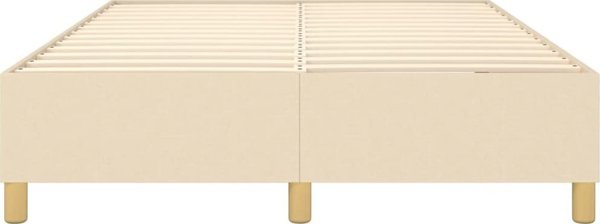 vidaXL Κρεβάτι κοντινεντάλ, κρεμ, υφασμάτινο, 140x190 εκ.
