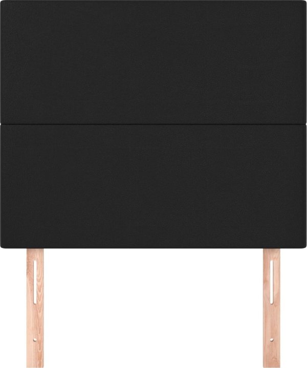vidaXL Προσκέφαλα για κρεβάτι, 2 τεμάχια, μαύρα, 100x5x78/88 cm, δερματίνη