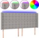 vidaXL Zaglowek do lozka z LED, jasnoszary, 163x16x118/128 cm, tkanina