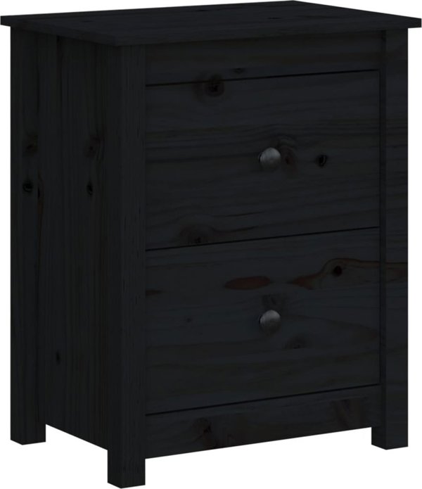 vidaXL vidaXL Szafki nocne, 2 szt, czarne, 50x35x61,5 cm, lite drewno sosnowe
