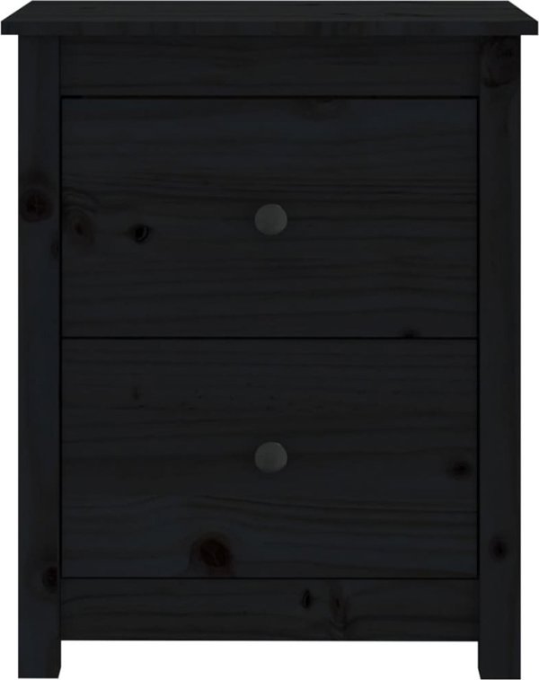 vidaXL vidaXL Szafki nocne, 2 szt, czarne, 50x35x61,5 cm, lite drewno sosnowe