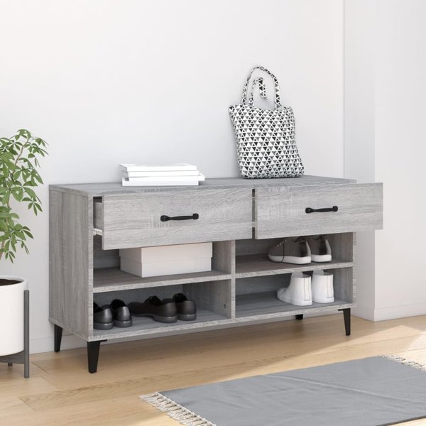 Szafka na buty szary dab sonoma 102x35x55 cm