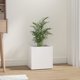 vidaXL Λευκή γυαλιστερή κασπό, 40x40x40 cm, υλικό από ινώδες ξύλο