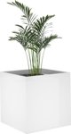vidaXL Λευκή γυαλιστερή κασπό, 40x40x40 cm, υλικό από ινώδες ξύλο