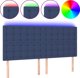 vidaXL Κεφαλάρι για κρεβάτι με LED, μπλε, 200x5x118/128 εκ, ύφασμα
