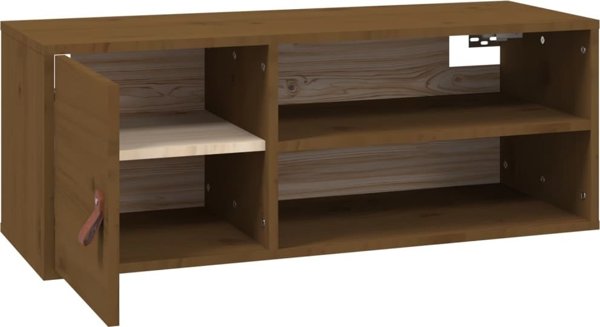 vidaXL Ντουλάπια τοίχου, 2 τεμάχια, μέλι καφέ, 80x30x30 cm, μαλακό πεύκο