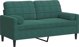 vidaXL 2-osobowa sofa z poduszkami, ciemnozielona, 140 cm, aksamit