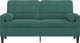 vidaXL 2-osobowa sofa z poduszkami, ciemnozielona, 140 cm, aksamit