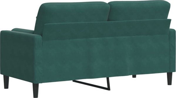 vidaXL 2-osobowa sofa z poduszkami, ciemnozielona, 140 cm, aksamit