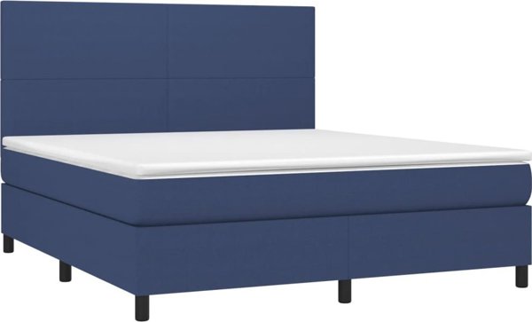 vidaXL Κρεβάτι Continental με Στρώμα, Μπλε, 160x200 εκ., Υφασμάτινο