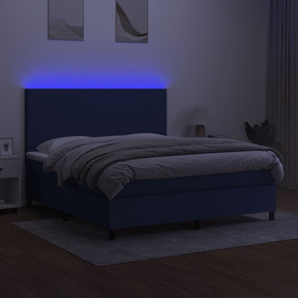 vidaXL Κρεβάτι Continental με Στρώμα, Μπλε, 160x200 εκ., Υφασμάτινο